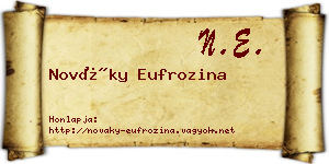 Nováky Eufrozina névjegykártya